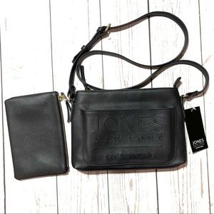 Jones New York Black Abby Mid Crossbody Bag